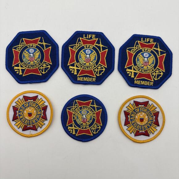 lot of 6 veteran foreign war patches New - Picture 1 of 8